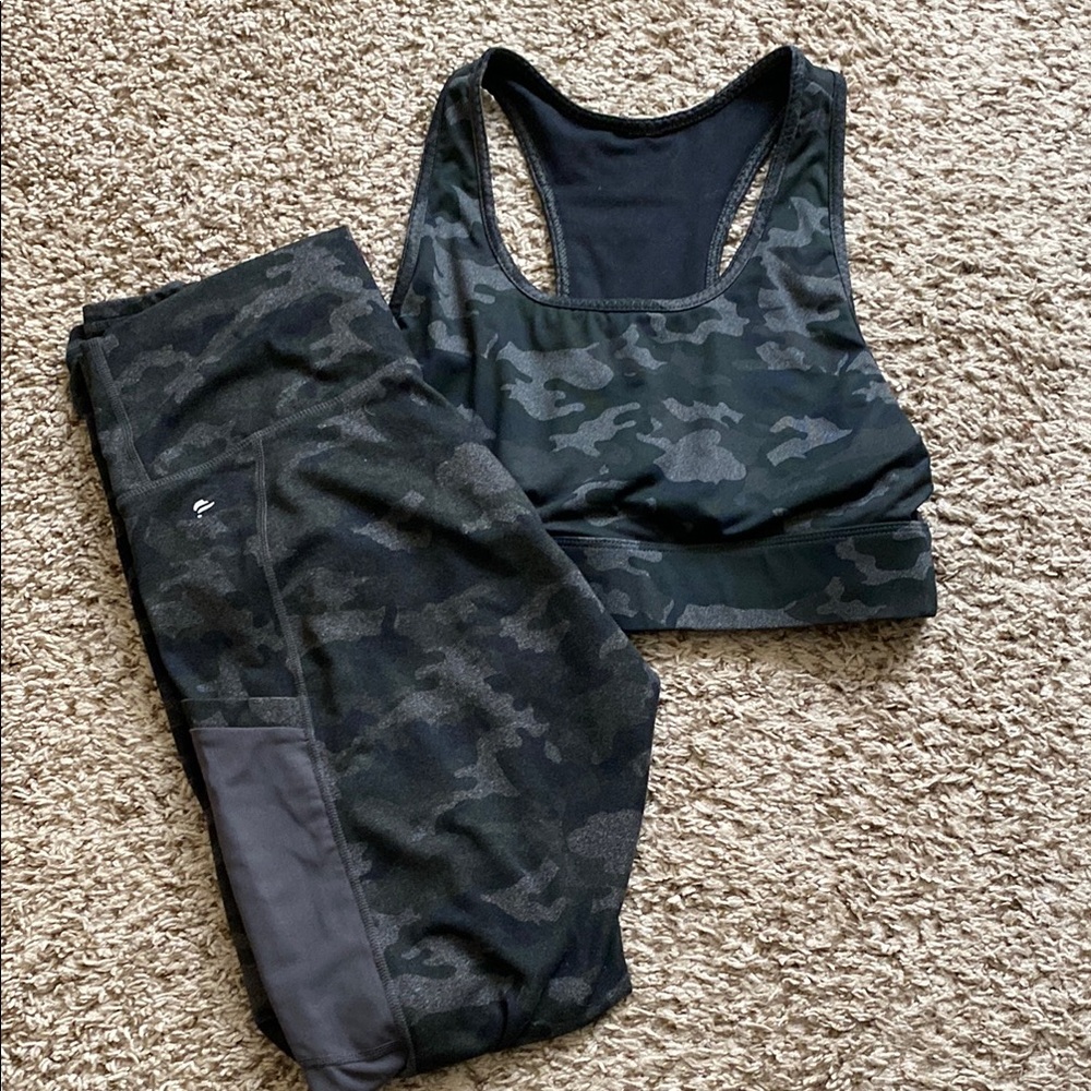Camouflage Sports Bra and Leggings Set